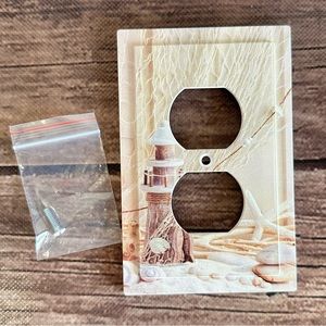 🆕Lighthouse Starfish Seashell Duplex Wall Plate